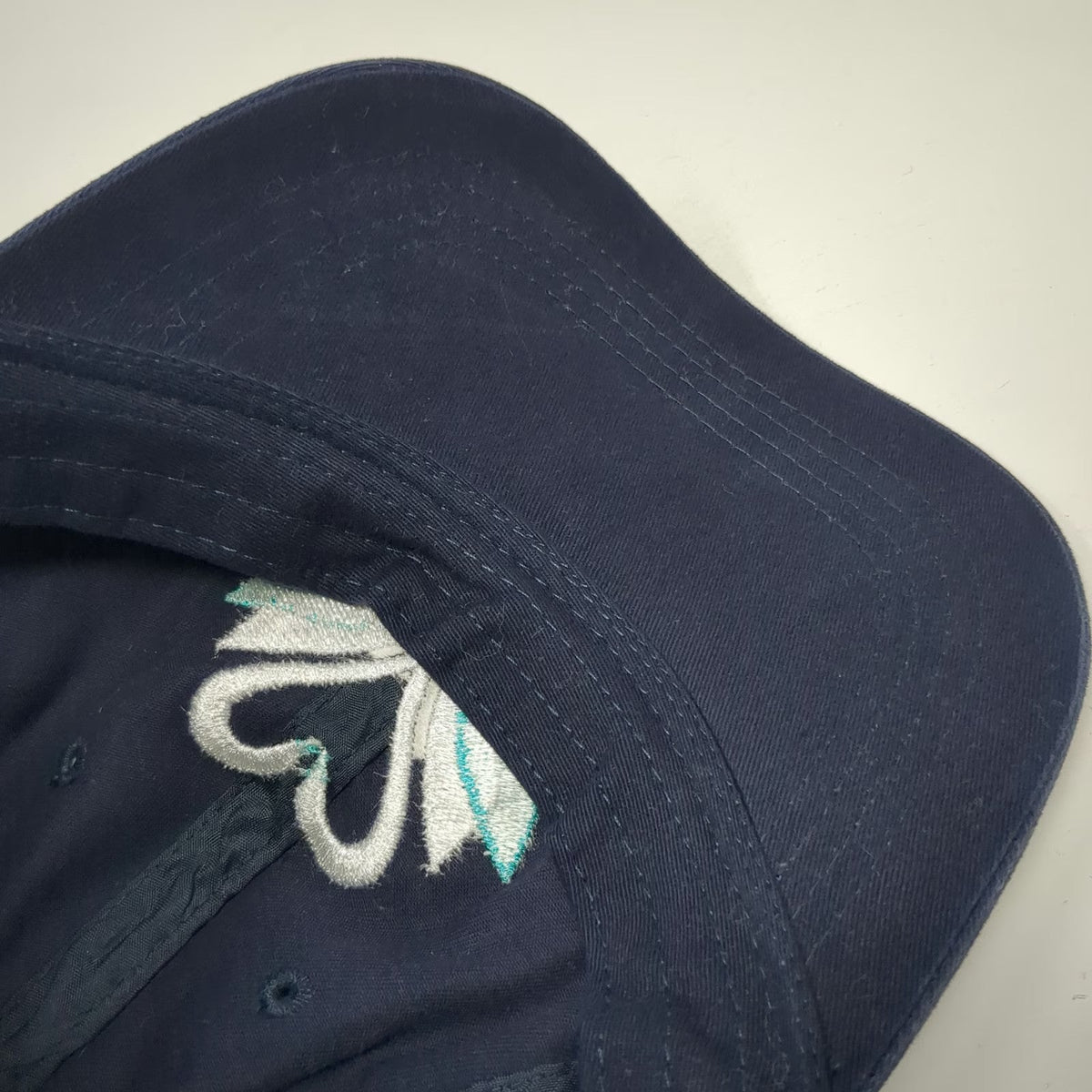 Hit Baseball Cap Blue White Green One Size Swan Heart Logo Strapback Hat