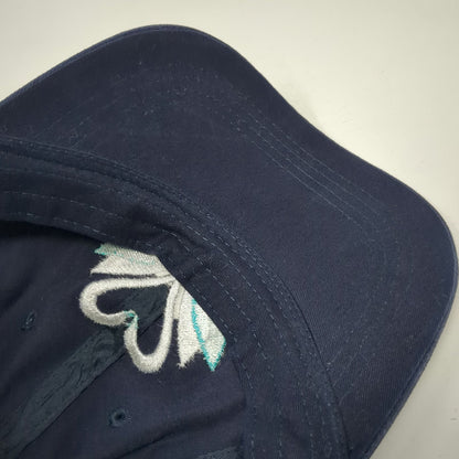 Hit Baseball Cap Blue White Green One Size Swan Heart Logo Strapback Hat