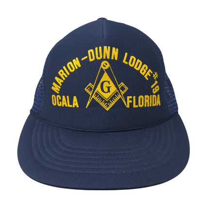 Marion-Dunn Lodge #19 Ocala Florida Trucker Hat Blue Large Mesh Back