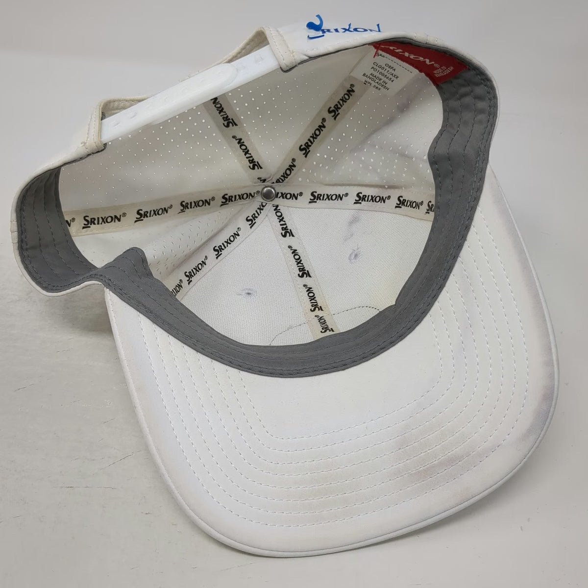 Srixon Trucker Hat White One Size Perforated Performance USA Flag Patch Snapback