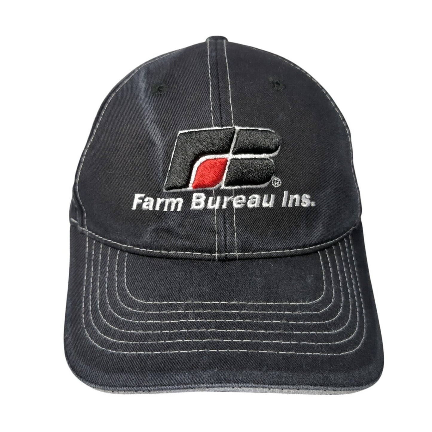 Farm Bureau Ins Strapback Hat Black One Size Adjustable Embroidered Buck's Bags