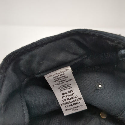 Unbranded Strapback Hat Black One Size Adjustable Vented Holes 6 Panel Blank