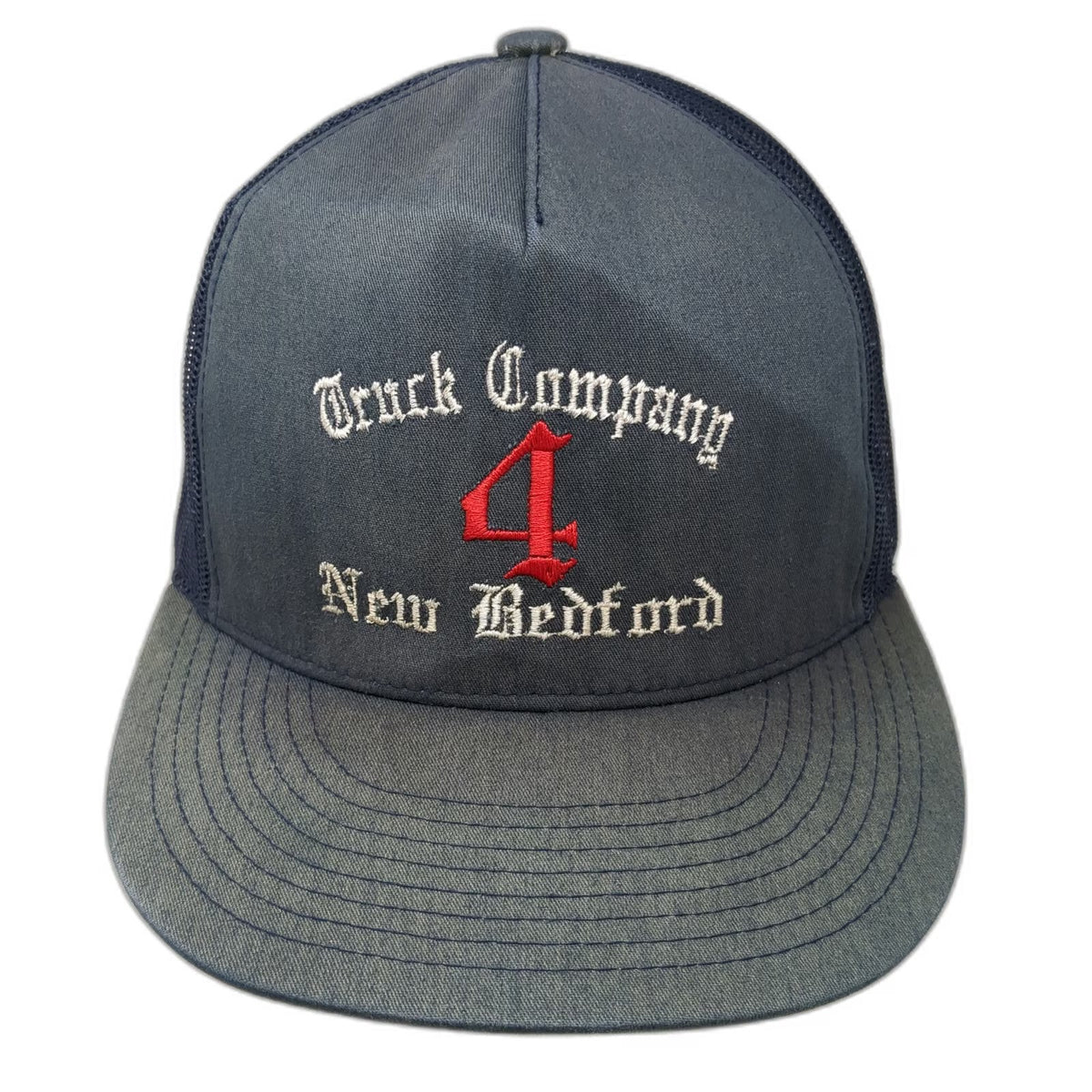 Yupoong Trucker Hat Blue One Size New Bedford Truck Company 4 THE AVE Mesh Back