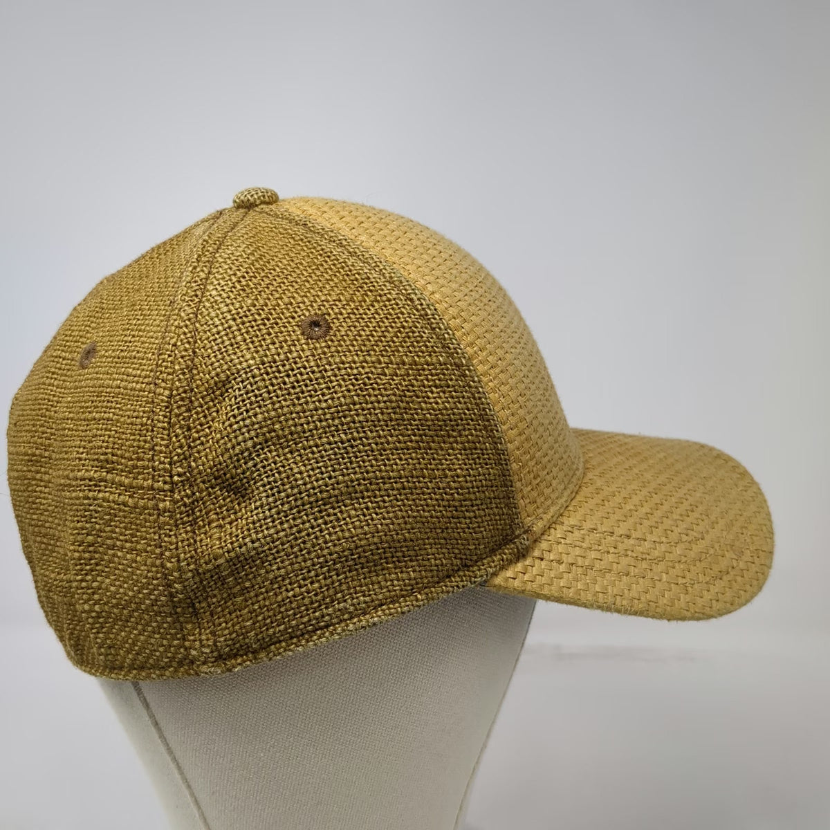 prAna Baseball Cap Brown One Size Woven Paper Linen Blend Metal Logo Hat Breathe