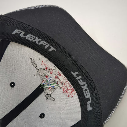 Flexfit Baseball Cap Gray XL Plaid Animal Health Clinic Blackfoot ID Hat Horse