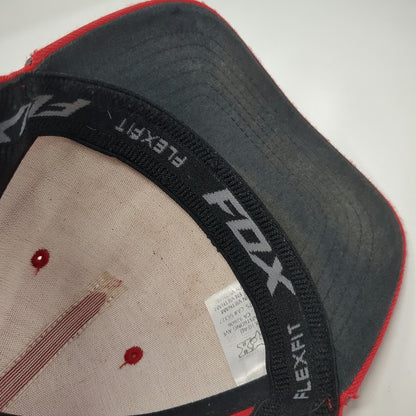 Fox Racing 5 Panel Red M Hat Flexfit Curved Brim Graphic Sport Performance Logo