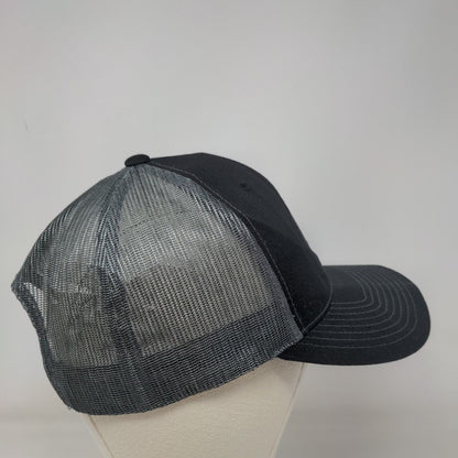 WTC Snapback Trucker Hat Black OSFM Adjustable Vented Holes Mesh Back 6 Panel