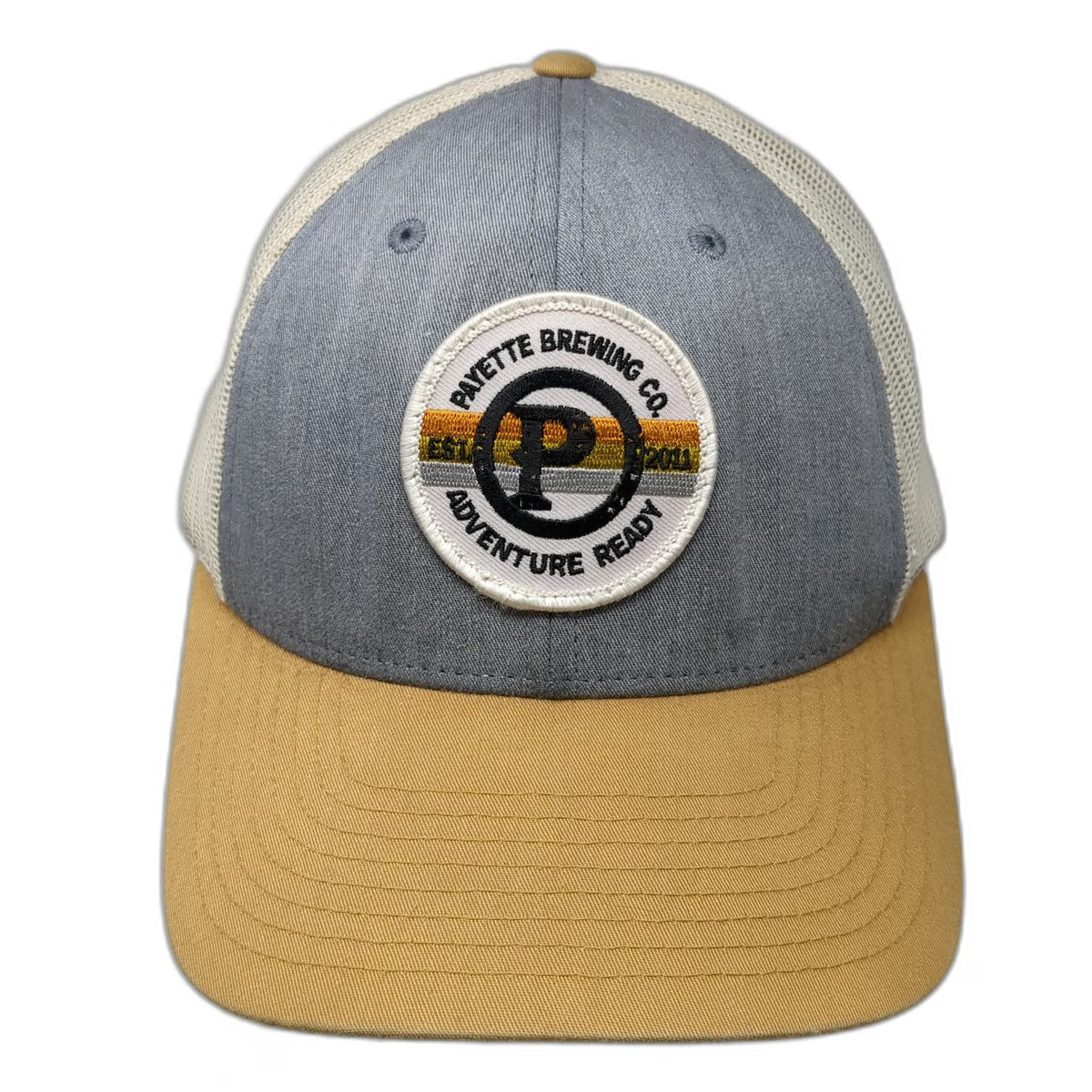 Richardson Trucker Hat Blue Yellow White L Payette Brewing Co Snapback Patch