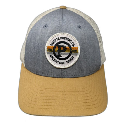 Richardson Trucker Hat Blue Yellow White L Payette Brewing Co Snapback Patch