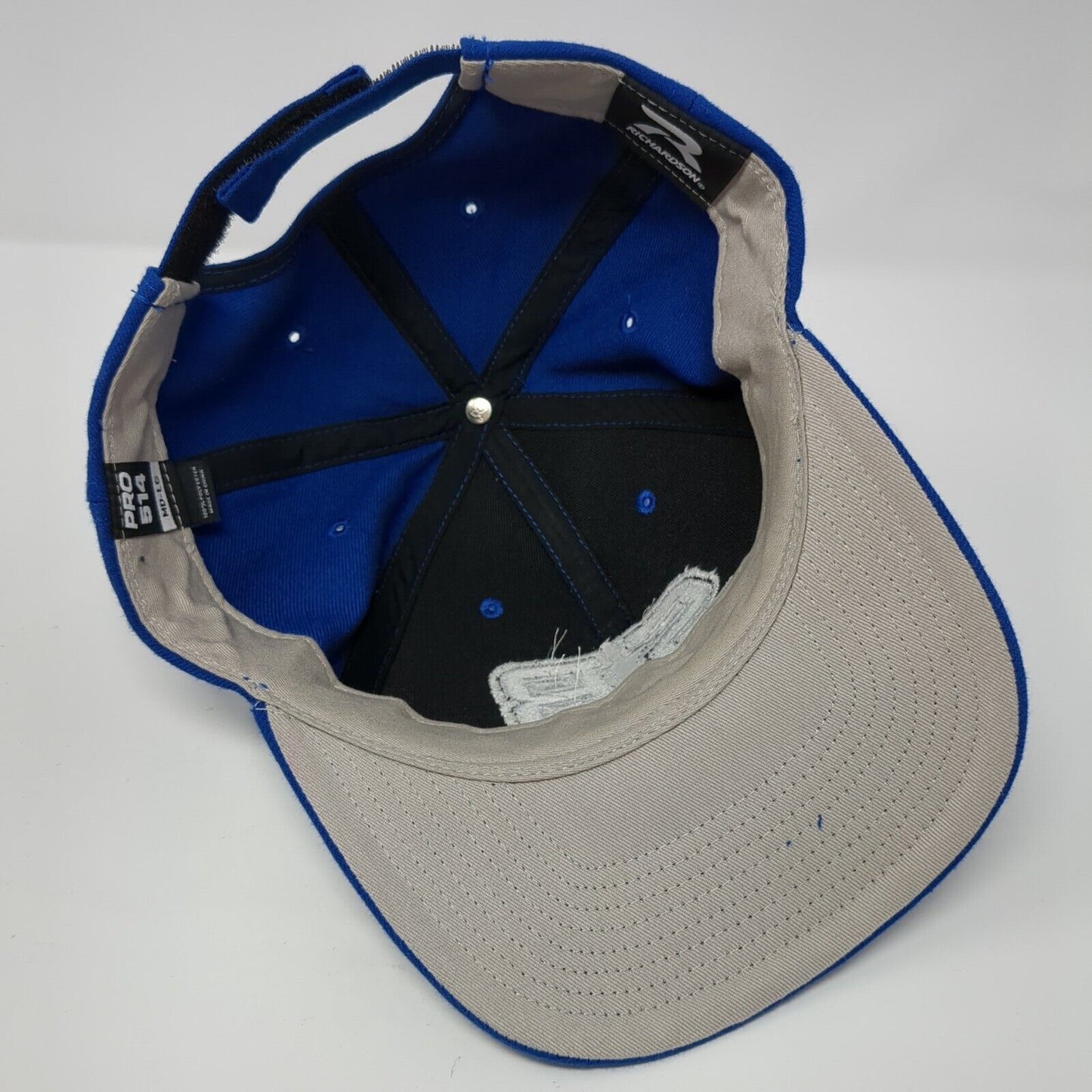 SB Strapback Hat Blue M/L Adjustable Embroidered Pro 514 Richardson Polyester