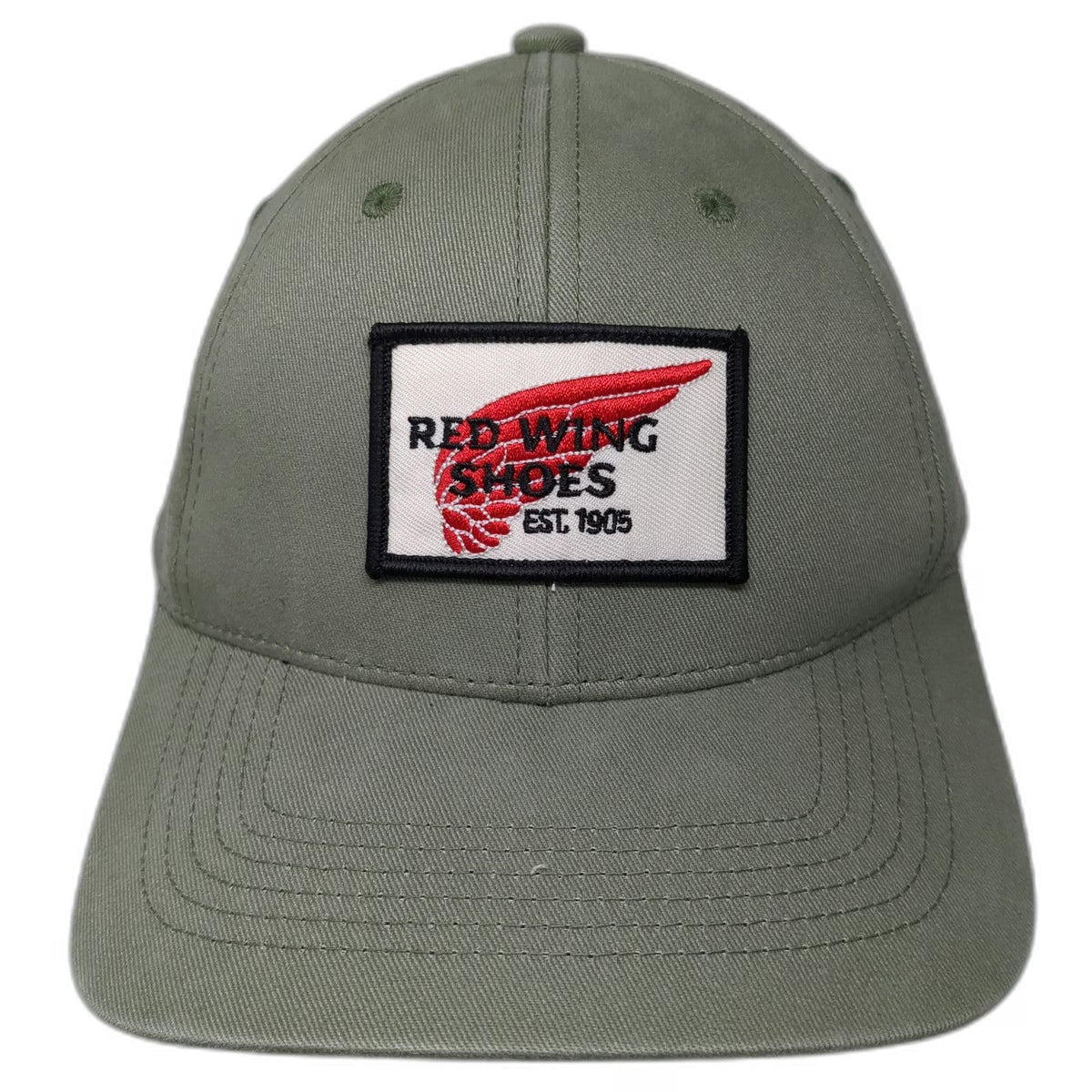 Red Wing Shoes Snapback Green White One Size Logo Patch 1905 Workwear Twill Hat