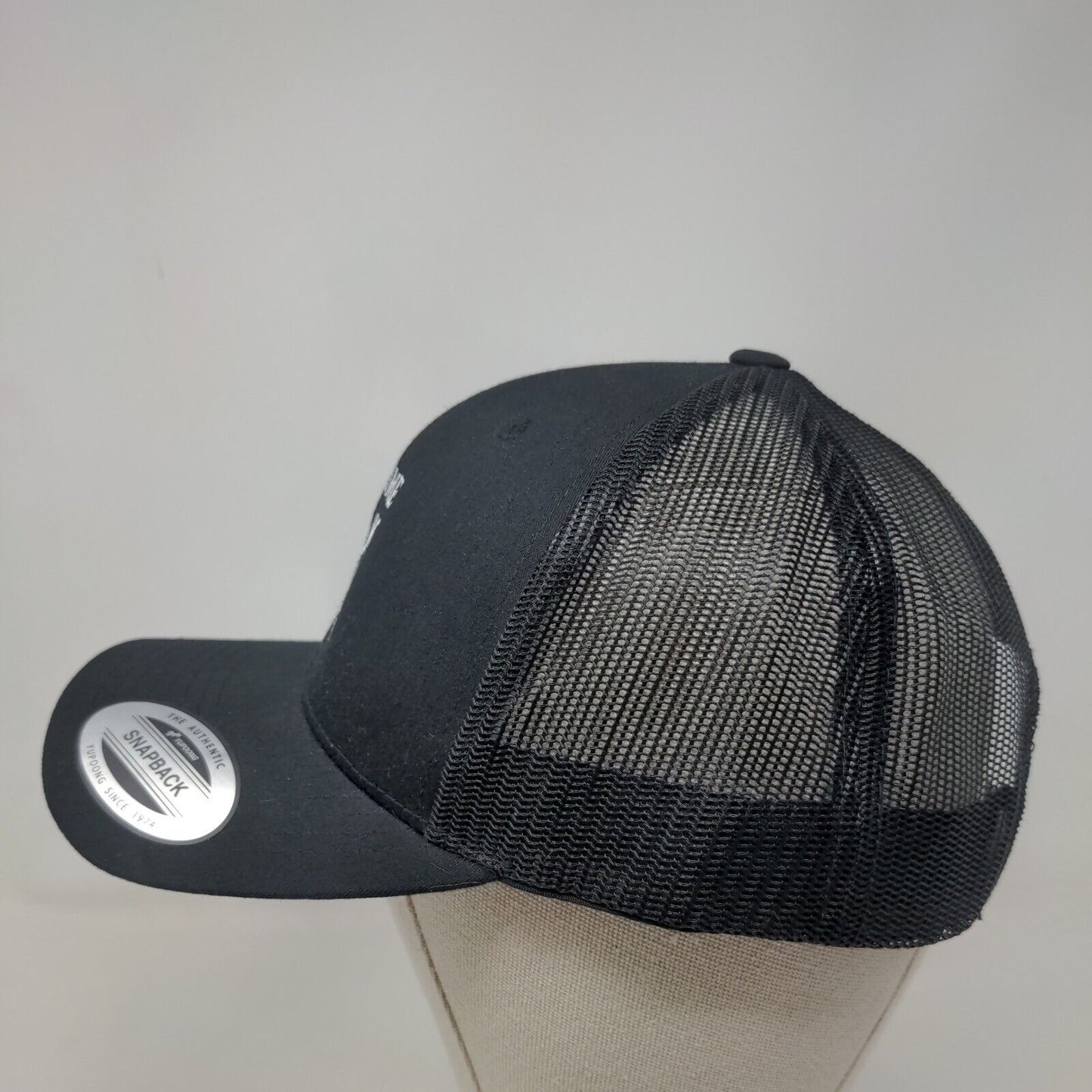ES Time For Fitness Snapback Mesh Back Trucker Hat Black One Size Embroidered