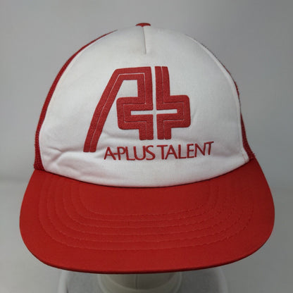 A-Plus Talent Snapback Mesh Back Trucker Hat Red One Size Colorblock