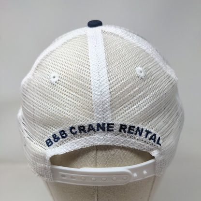 B&B Crane Rental Snapback Mesh Back Trucker Hat Blue One Size Embroidered