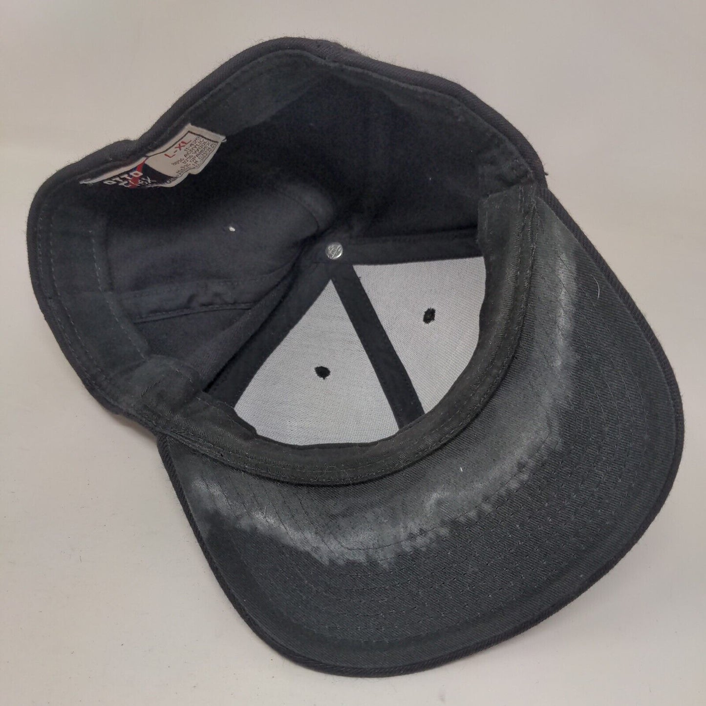 Otto Flex Fitted Hat Black Large-XL Solid 6 Panel Vent Holes Blank