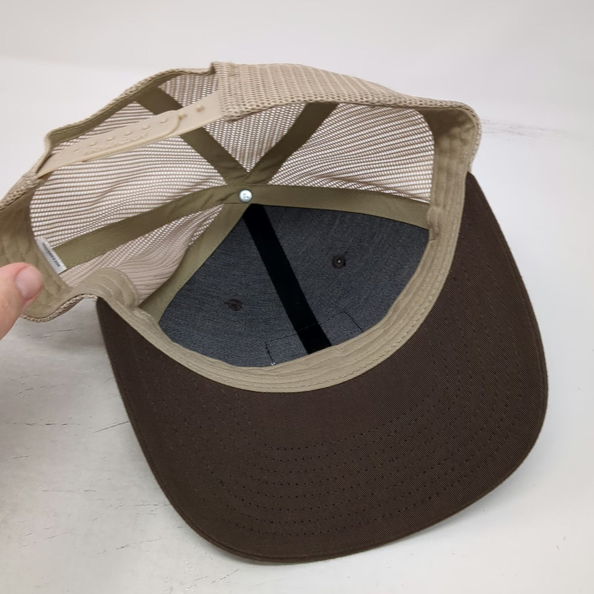 Richardson Trucker Hat Brown One Size SGW Patch Mesh Snapback Contrast Stitch