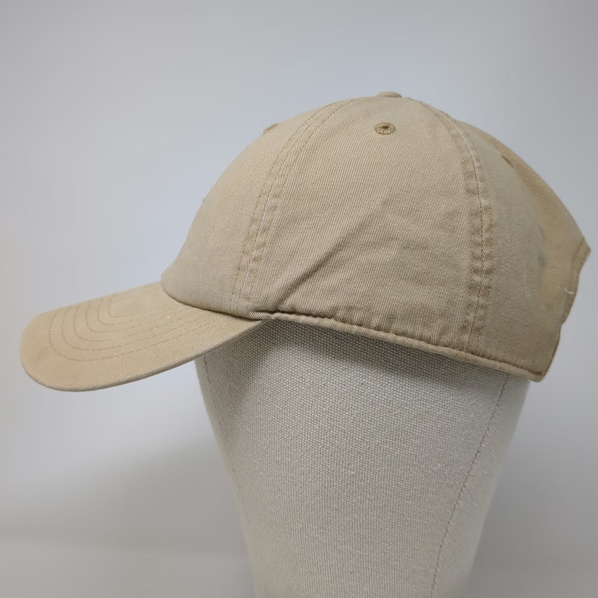 GLH Baseball Cap Beige One Size Cotton Slideback Embroidered Anchor Logo Hat