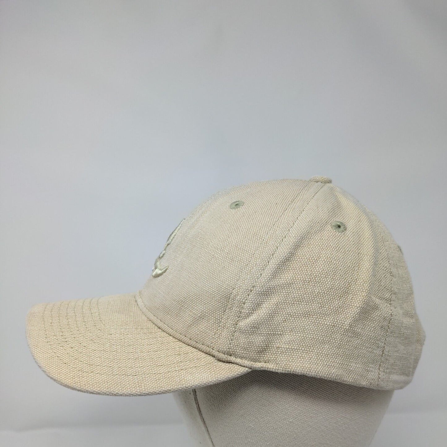 Unbranded Strapback Hat Tan One Size Solid Embroidered Adjustable