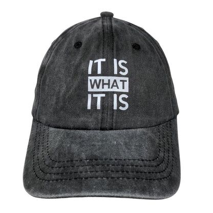 It Is What It Is Slideback Hat Gray One Size Adjustable Vented Holes 6 Panel