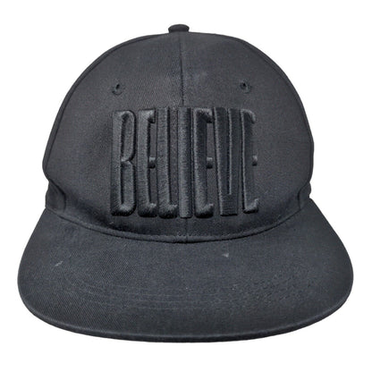 Hands On Originals Christian Men's Snapback Hat Black Embroidered Believe