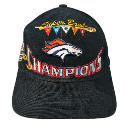 Denver Broncos NFL Logo Athletic Snapback Black Super Bowl XXXII Hat Vintage