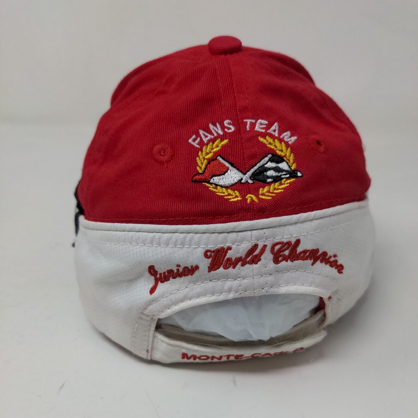 Monaco Grand Prix Boy's Strapback Hat Red White 50 Junior World Champion Logo