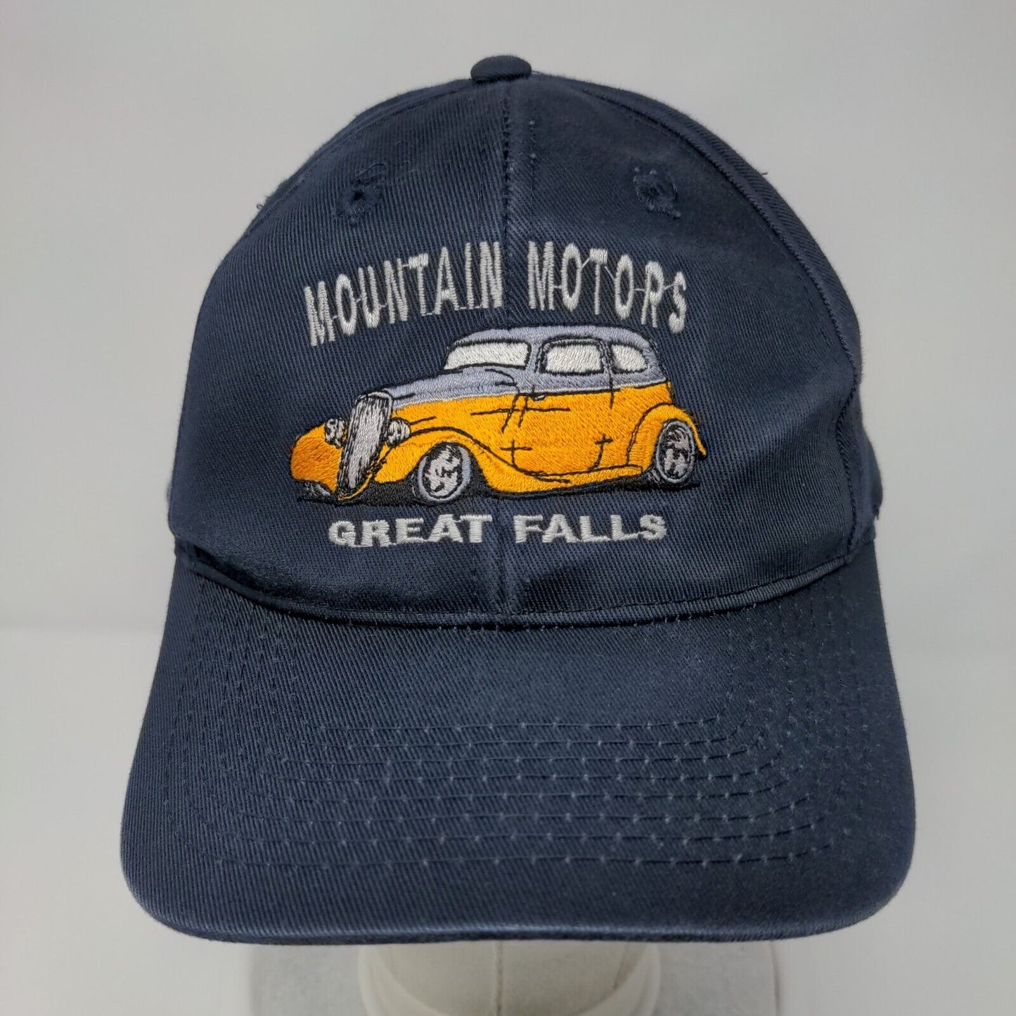 Mountain Motors Great Falls Slideback Hat Blue OSFA Adjustable Ultra Club
