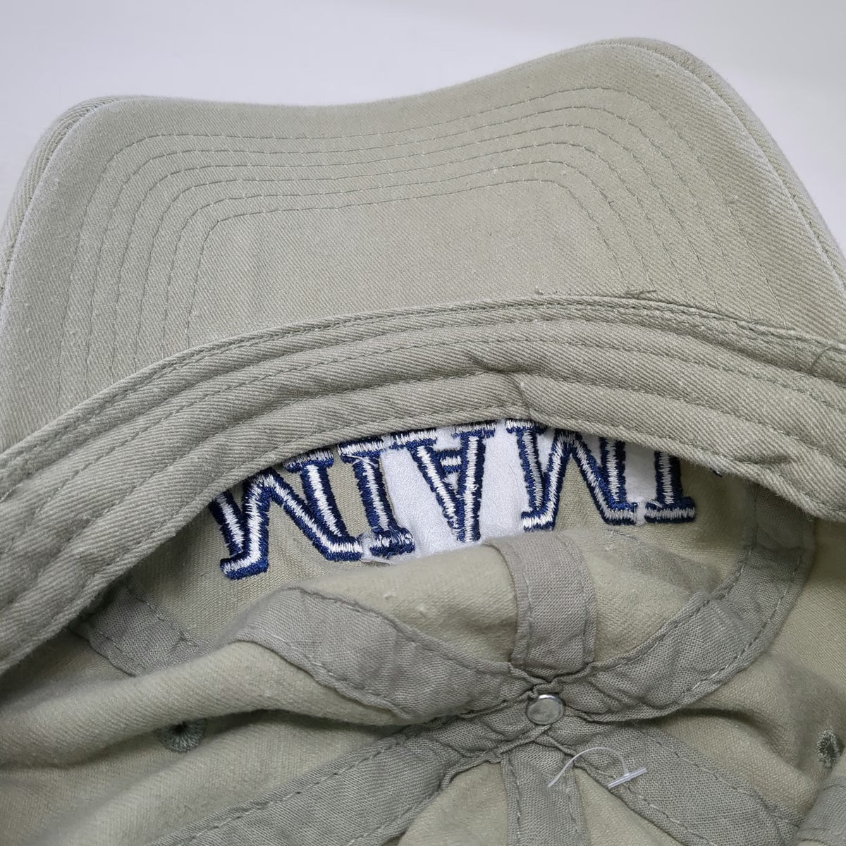 ESY Baseball Cap Beige One Size Embroidered Miami Slideback Cotton Strap Hat