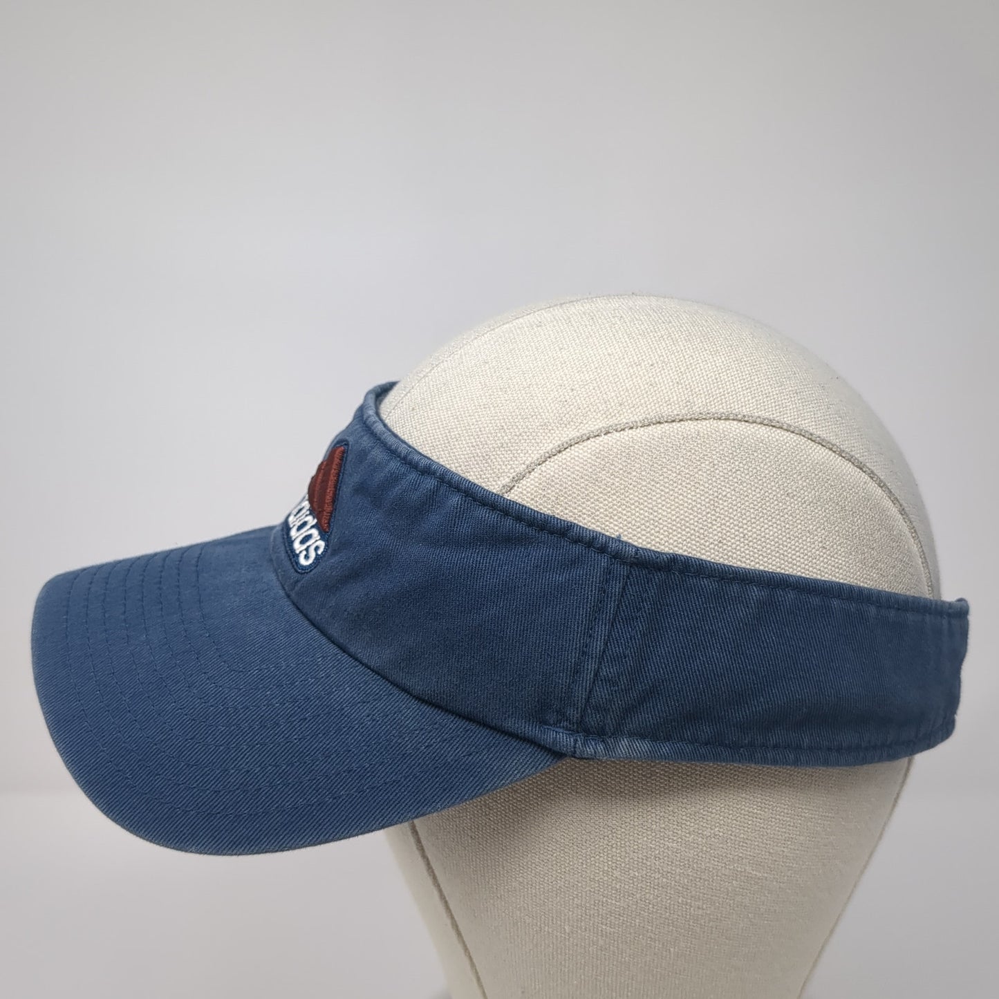 Adidas 3 Stripes Logo Slideback Visor Hat Blue One Size Adjustable