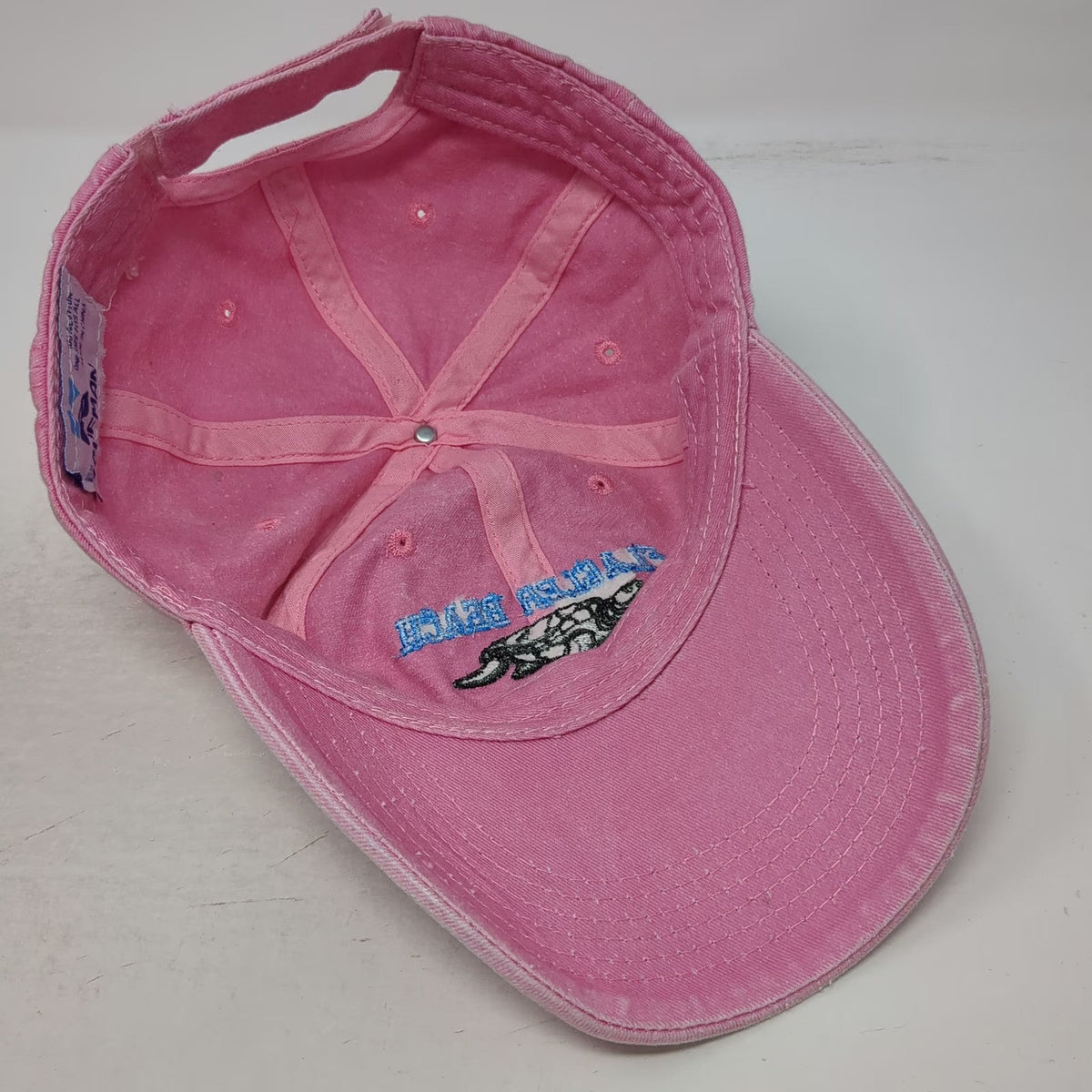 Ben Kaufman Pink Baseball Cap One Size Flagler Beach Sea Turtle Strapback Hat