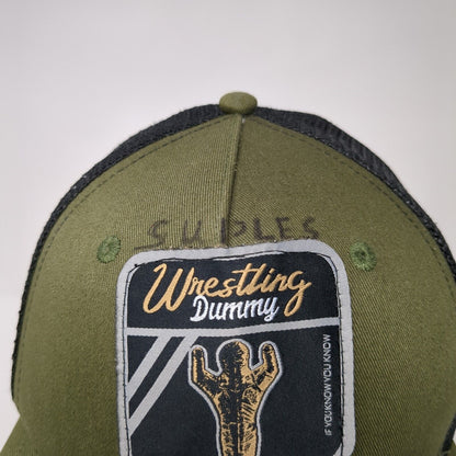 Wrestling Dummy Snapback Trucker Hat Green One Size Adjustable Mesh Back BIG X