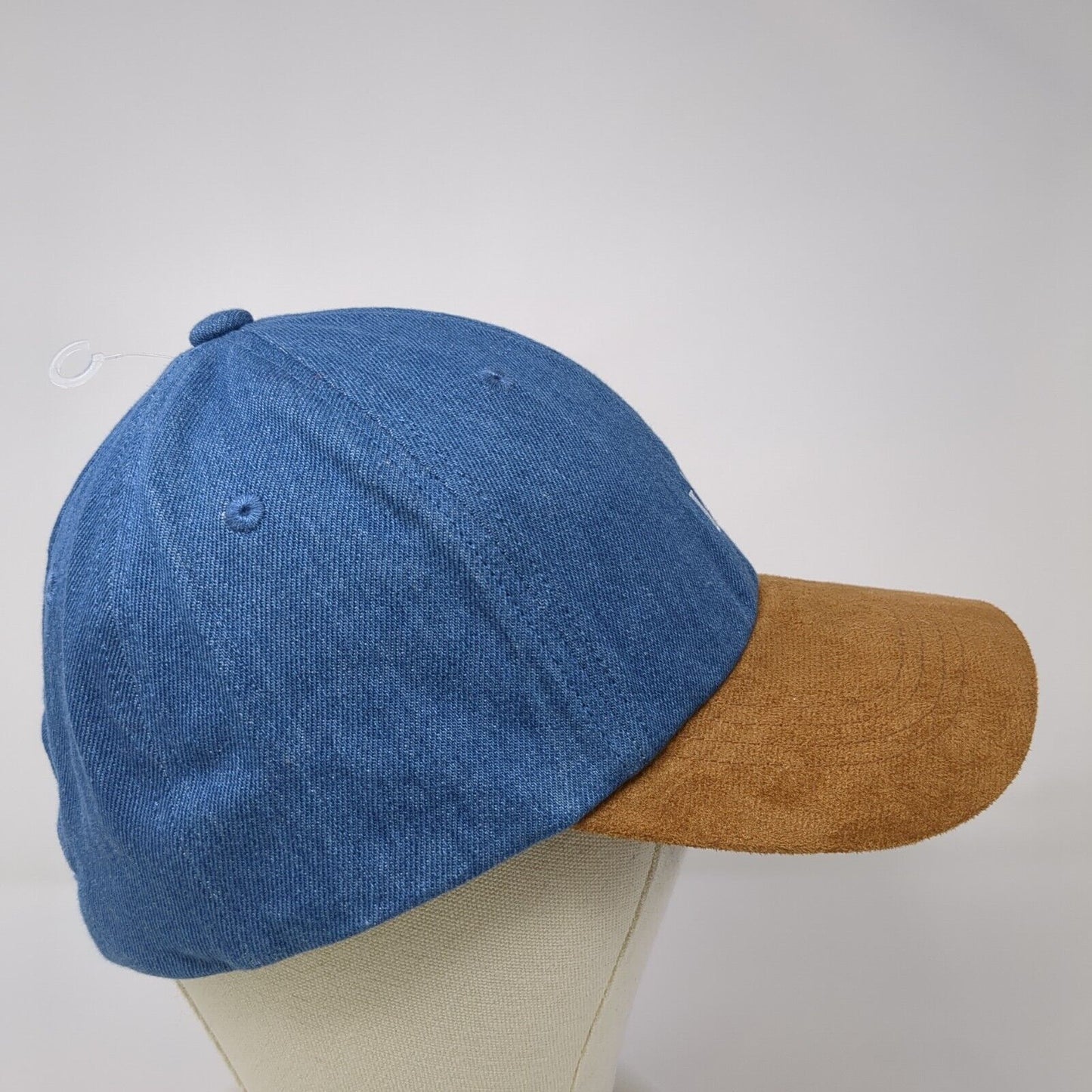 LAB Slideback Hat Multicolor OS Adjustable Embroidered Colorblock Denim 6 Panel