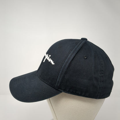 Champion Slideback Hat Black One Size Adjustable Embroidered 6 Panel Cotton