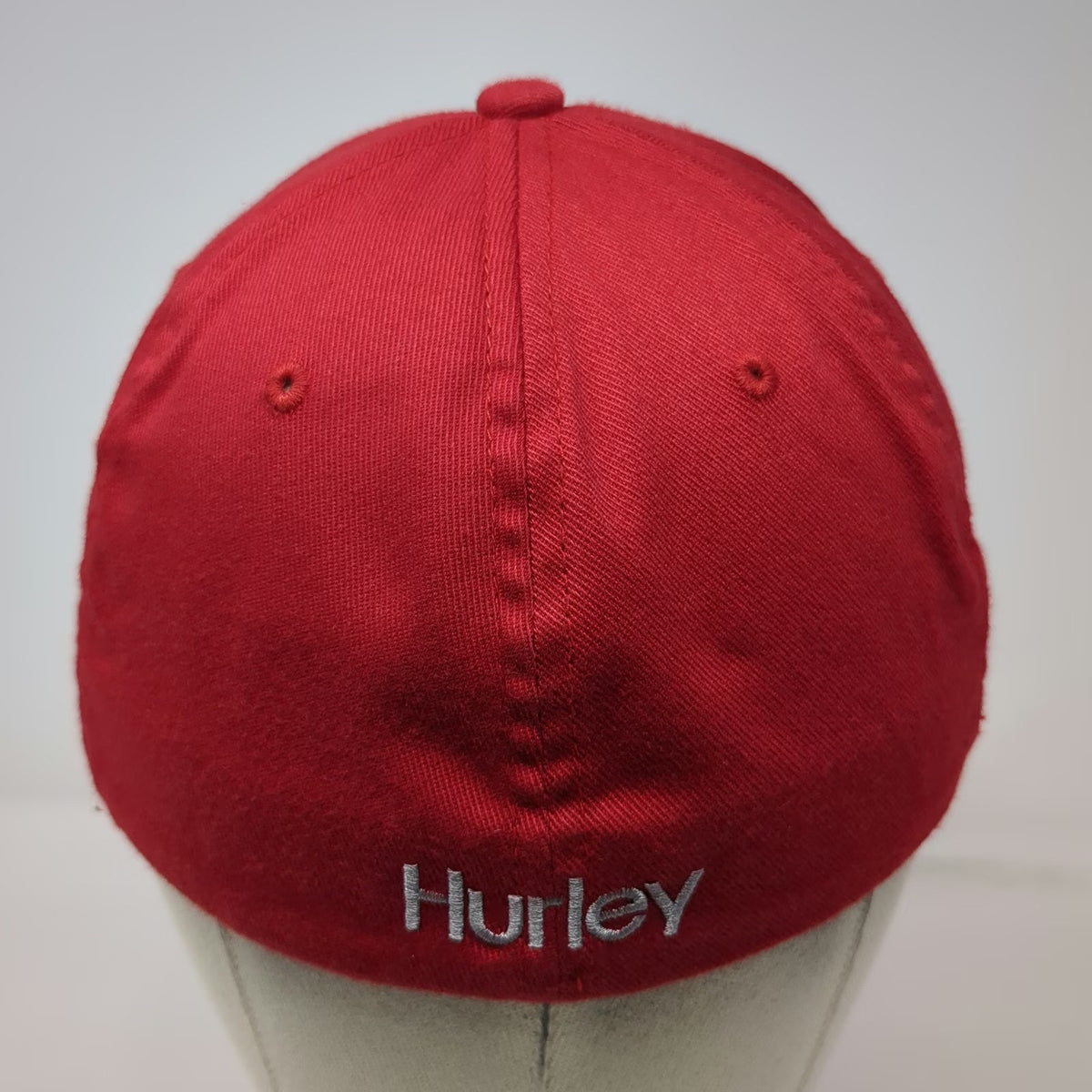 Hurley Baseball Cap Red OSFM Embroidered Icon Flexfit Stretch Fit Yupoong Hat