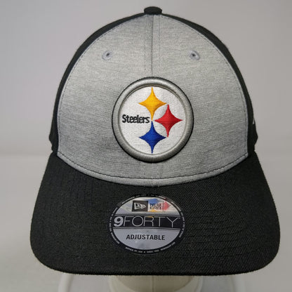 Pittsburgh Steelers NFL New Era Cap Black One Size Gray Strapback Adjustable Hat