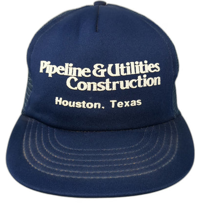 I/D/E/A inc Trucker Hat Blue One Size Houston Texas Pipeline Construction Mesh