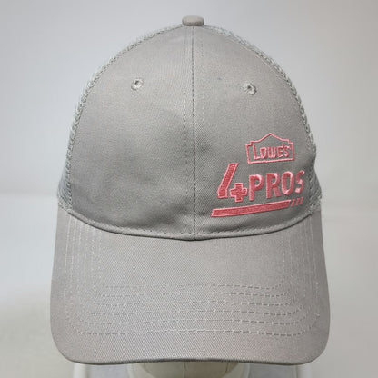 Lowe's 4 PROS Logo Gray Trucker Hat One Size Pink Snapback Mesh Back Workwear