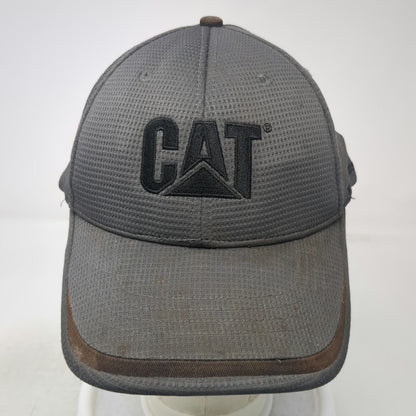 CAT Baseball Cap Gray L Bulldozer Western Equipment Stretch Fit Textured Hat