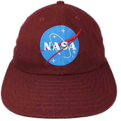 NASA Meatball Logo Baseball Cap Red One Size Leather Strapback Made in USA Hat