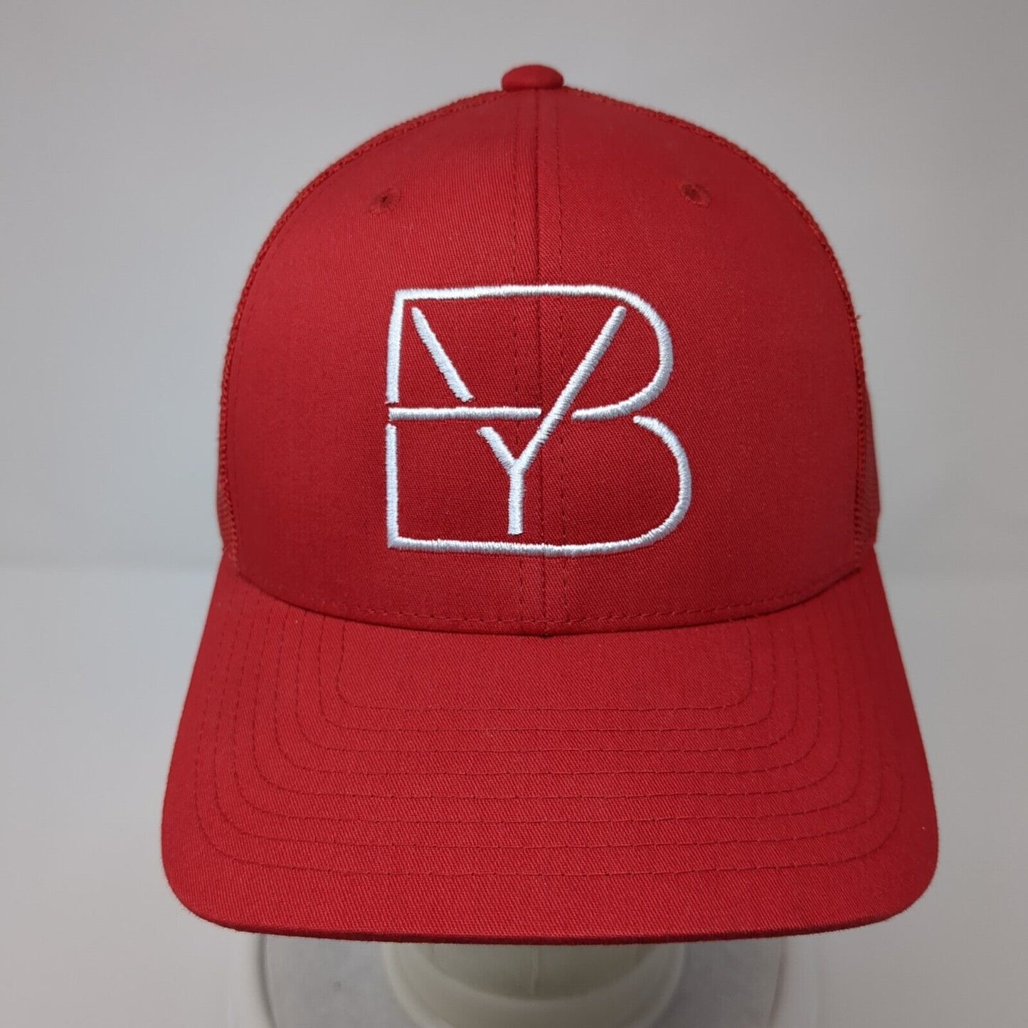 YB Snapback Mesh Back Trucker Hat Red OSFA Solid The Classics Yupoong