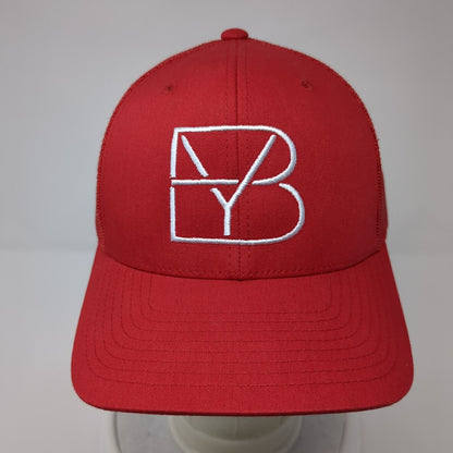 YB Snapback Mesh Back Trucker Hat Red OSFA Solid The Classics Yupoong