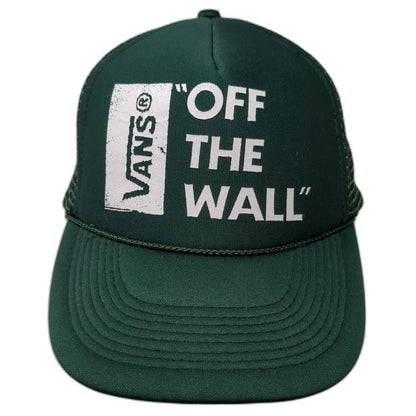 Vans Trucker Hat Green One Size Off The Wall Mesh Foam Snapback Graphic Rope
