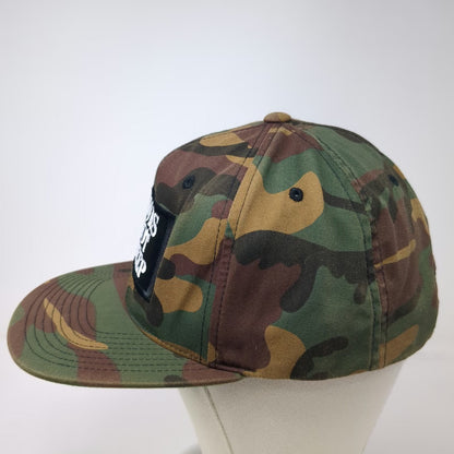 Yupoong Snapback Green OSFM Lions Not Sheep Woodland Camo Flat Brim Patch Hat
