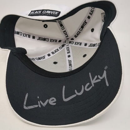 Black Clover Baseball Cap White M Topgolf Live Lucky Clover Fitted Logo Hat