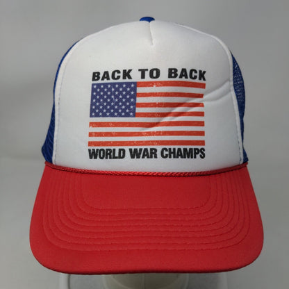 Back To Back World War Champs Trucker Hat Multicolor OSFM Mesh Patriotic Otto