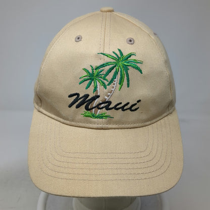 Hawaiian Heads Snapback Beige One Size Maui Palm Trees Embroidered Travel Hat