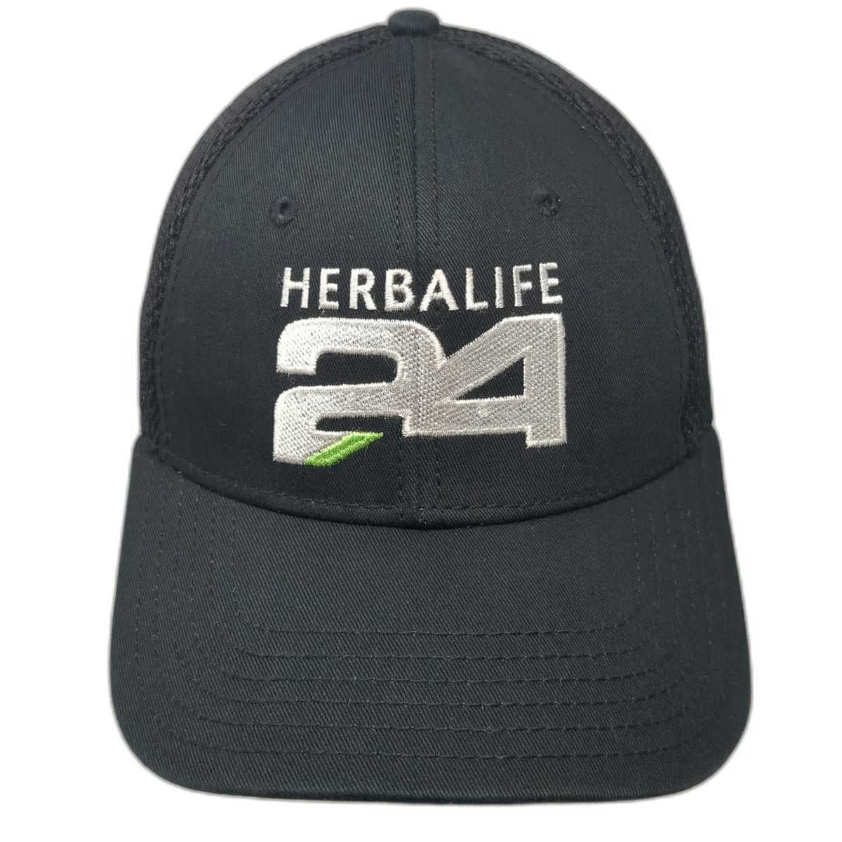 A-Flex Herbalife 24 Baseball Cap Black XL Fitted Mesh Back Embroidered Hat