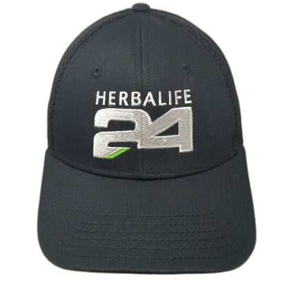 A-Flex Herbalife 24 Baseball Cap Black XL Fitted Mesh Back Embroidered Hat