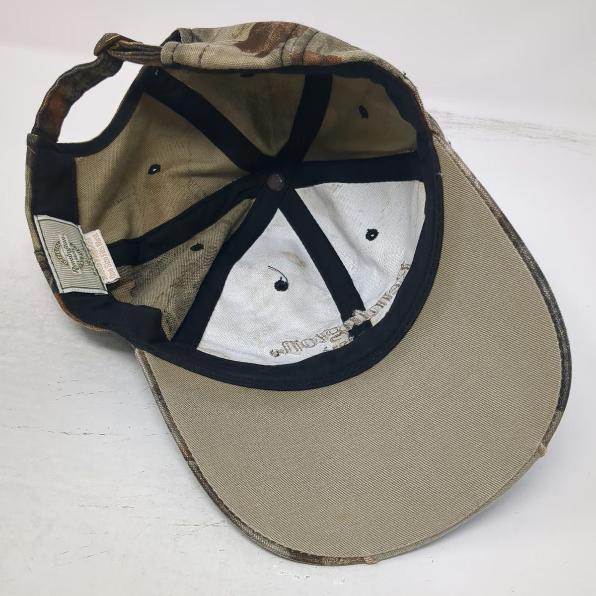 Remington Baseball Cap Green Camo One Size Realtree Hardwoods Slideback Hat