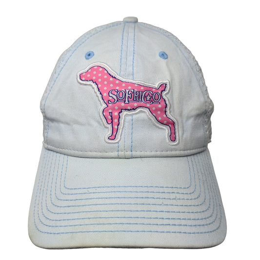 Southern Fried Cotton Women's Snapback Mesh Back Hat Blue OSFM Embroidered Dog